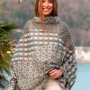 Foulard Pareo in Cotone Stampato Fantasia Marrone