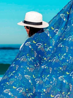 Foulard Pareo in Cotone Stampato Fantasia Blu