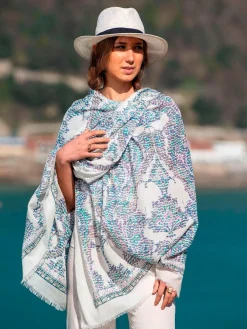 Foulard Pareo in Cotone Stampato Fantasia Rosa