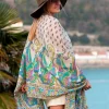 Foulard Pareo in Cotone Stampato Fantasia Viola