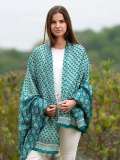 Foulard Pareo in Seta Stampa Verde