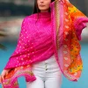 Foulard Pareo in Seta Stampa Fuxia