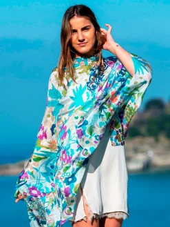 Foulard Pareo in Seta Stampa Viola