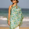Foulard Pareo in Seta Stampa Verde
