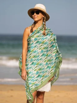 Foulard Pareo in Seta Stampa Verde
