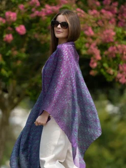 Foulard Pareo in Seta Stampa Melanzana