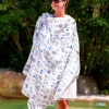 Foulard Pareo in Seta Stampa Cobalto