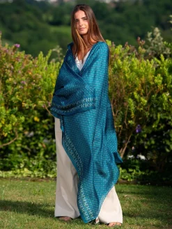 Foulard Pareo in Seta Stampa Verde