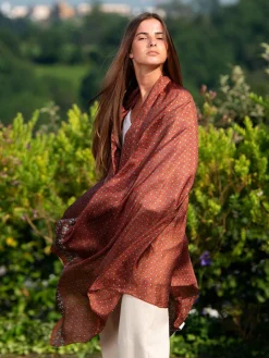 Foulard Pareo in Seta Stampa Terra