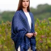 Foulard Pareo in Seta Stampa Blu