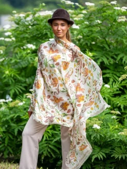 Foulard Pareo in Seta Stampa Marrone