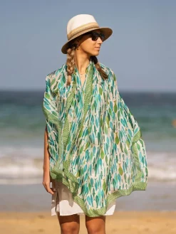 Foulard Pareo in Seta Stampa Verde