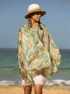 Foulard Pareo in Seta Stampa Beige