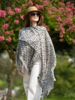 Foulard Pareo in Seta Stampa Nero