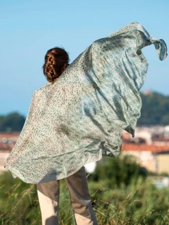 Foulard Pareo in Seta Stampa Verde