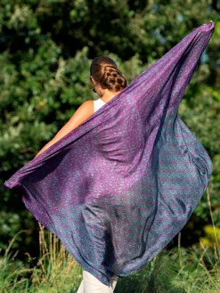 Foulard Pareo in Seta Stampa Melanzana