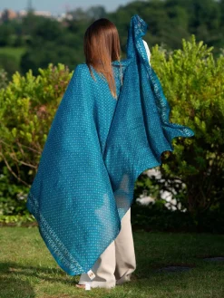Foulard Pareo in Seta Stampa Verde