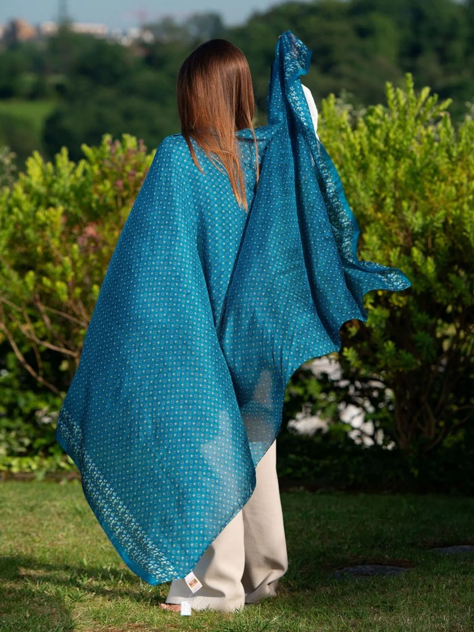 Foulard Pareo in Seta Stampa Verde