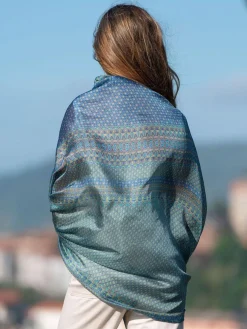 Foulard  Pareo in Seta Stampa Cobalto