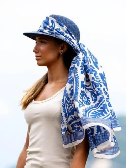 Foulard Pareo in Seta Stampa Blu