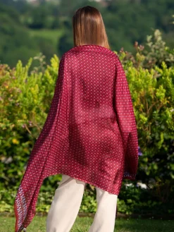 Foulard  Pareo in Seta Stampa Amaranto