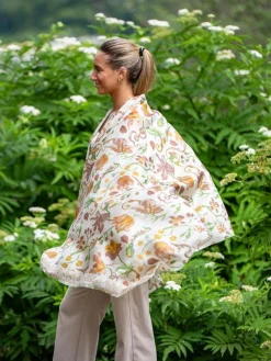 Foulard Pareo in Seta Stampa Marrone