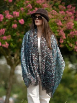 Foulard Pareo in Seta Stampa Marrone
