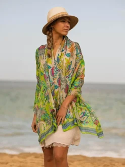 Foulard Pareo in Seta Stampa Verde