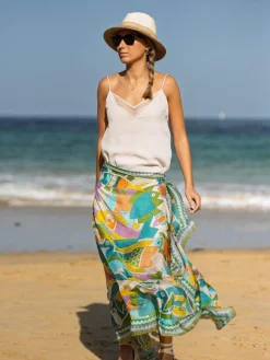 Foulard Pareo in Seta Stampa Verde