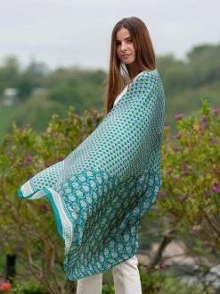 Foulard Pareo in Seta Stampa Verde