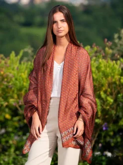 Foulard Pareo in Seta Stampa Terra