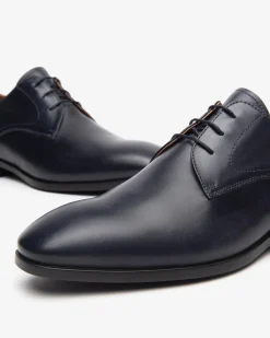 Francesina Derby Liscio Uomo in Pelle Blu