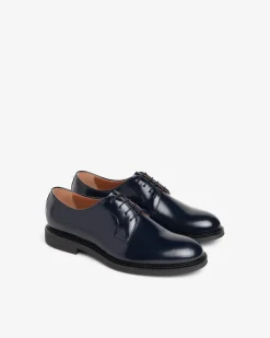 Francesina Stringata Derby Uomo in Pelle Blu