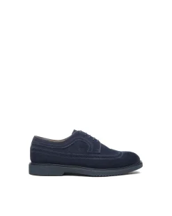 Francesine Uomo Oxford Monogramma  in Camoscio Blu