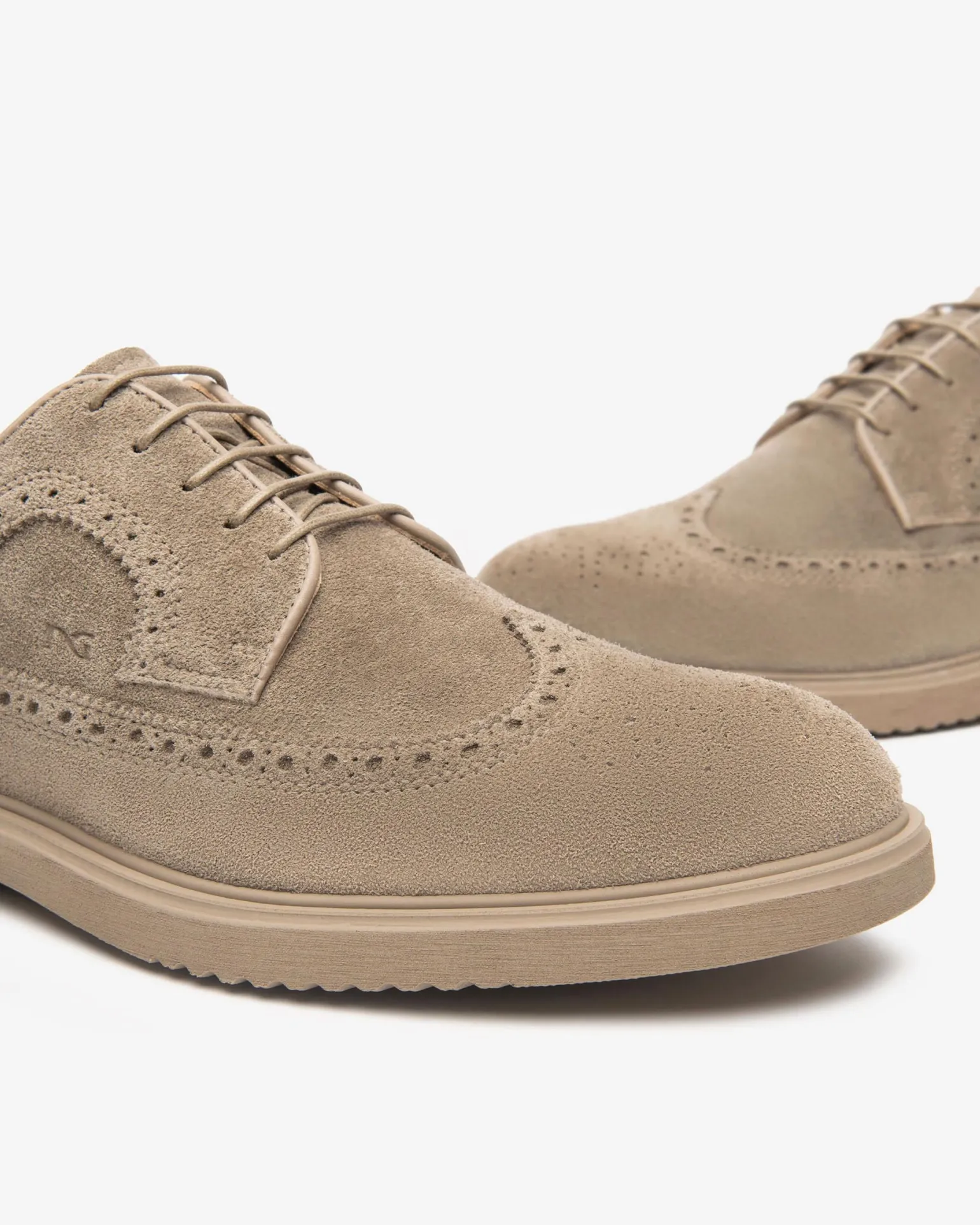 Francesine Uomo Oxford Monogramma in Camoscio Talpa