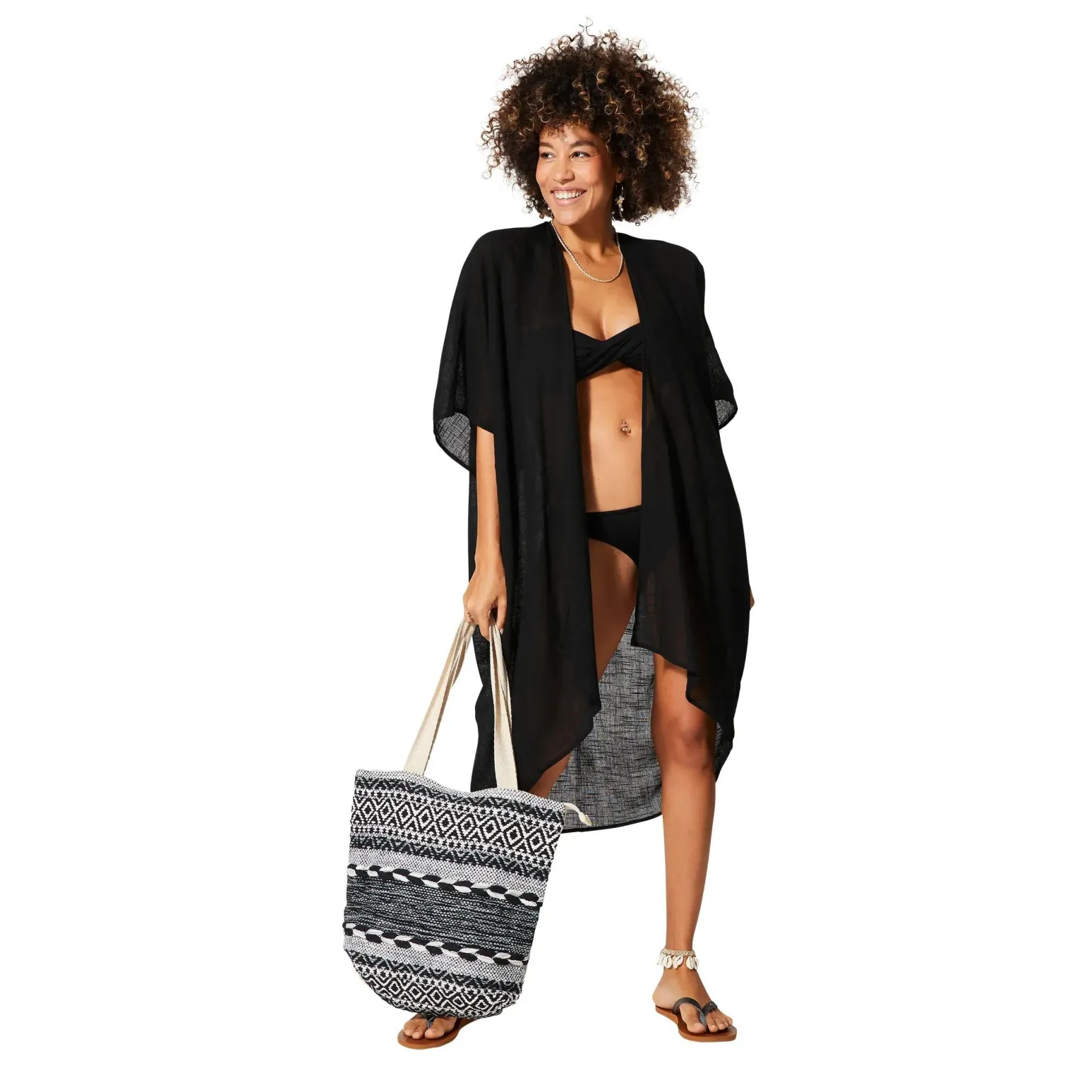 Kimono Estivo Lungo Nero