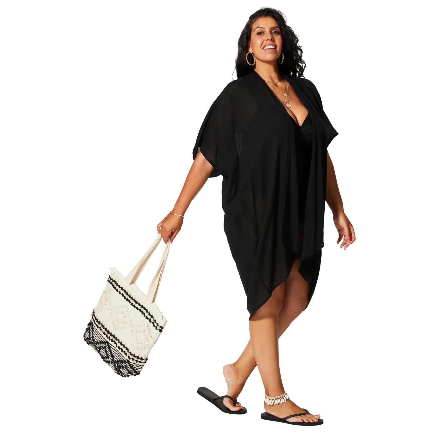 Kimono Estivo Lungo Nero