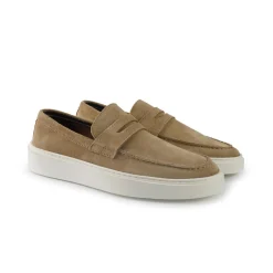 Mocassini Barca Uomo in Camoscio Beige