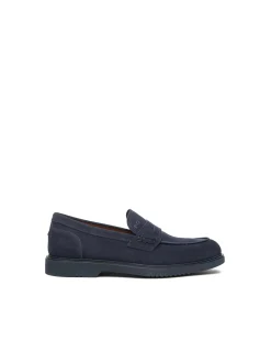 Mocassini College Uomo in Camoscio Blu