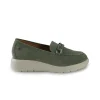Mocassini con Zeppa in Camoscio Menta