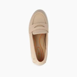 Mocassini con Zeppa in Pelle Nude