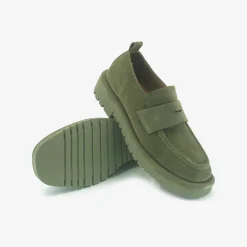 Mocassini Donna in Camoscio Verde