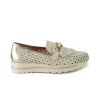 Mocassini Donna in Pelle con Morsetto Bianco Off