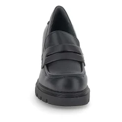 Mocassini Donna Tacco Alto in Pelle Nero
