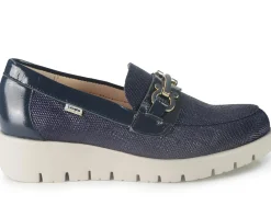 Mocassini Donna Vernice Canvas Blu