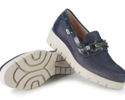 Mocassini Donna Vernice Canvas Blu