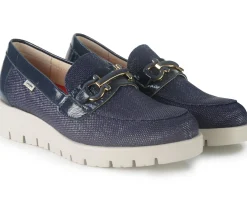 Mocassini Donna Vernice Canvas Blu