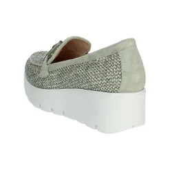 Mocassini Donna Zeppa Tessuto Raffia