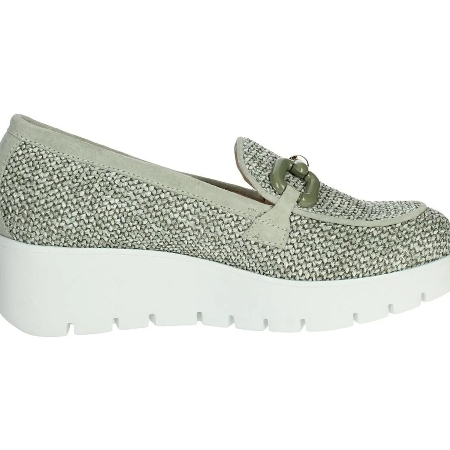Mocassini Donna Zeppa Tessuto Raffia