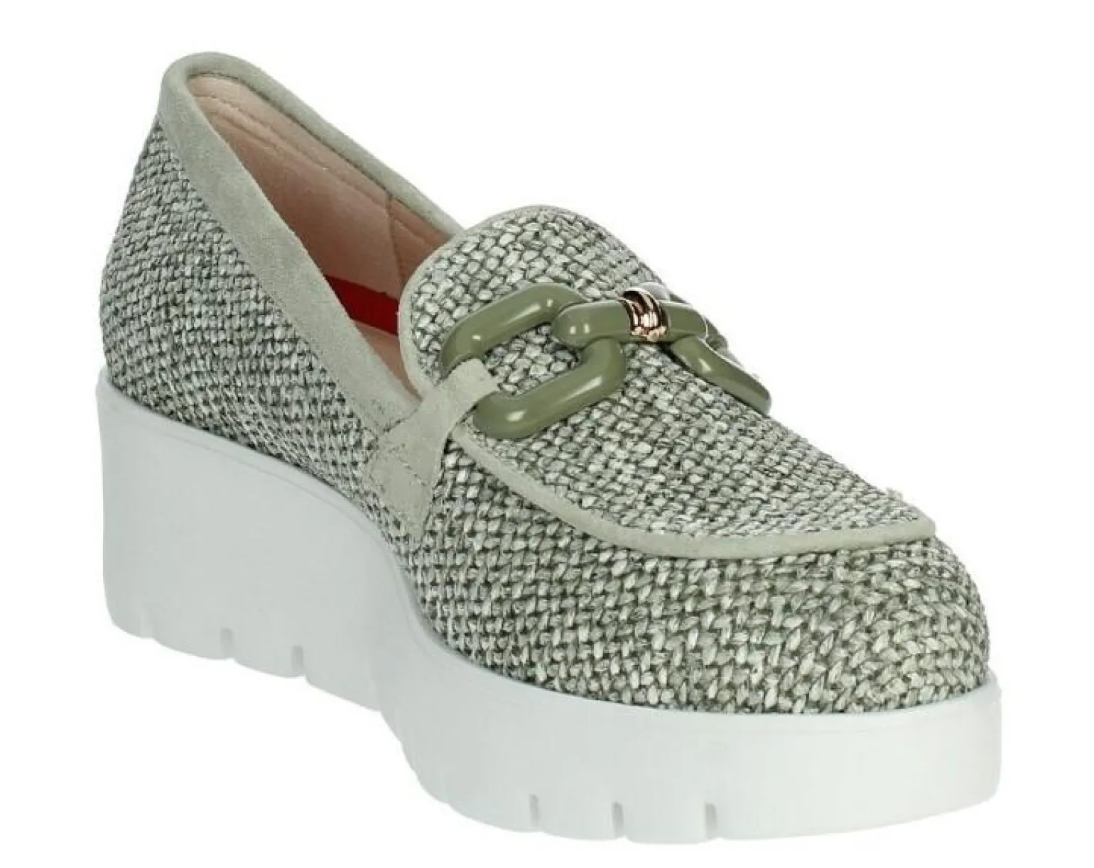 Mocassini Donna Zeppa Tessuto Raffia
